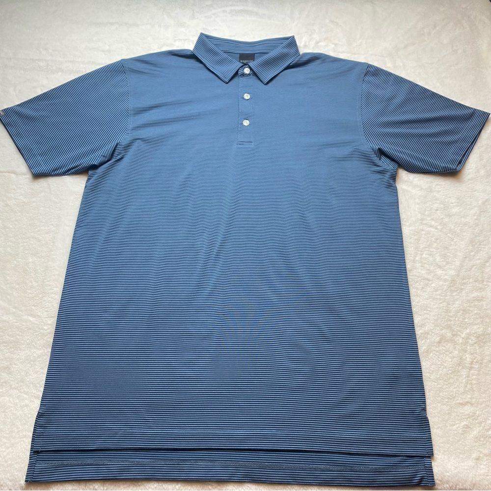 Dunning 2 Tone Blue Striped Polo Shirt Size XL